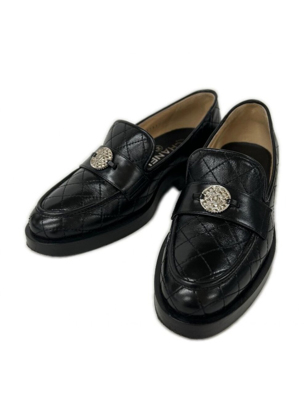 Chanel CC Logo Quilted Loafers
